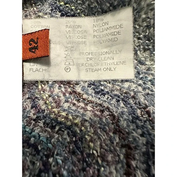 Missoni Womens Pencil Skirt 42 (Medium) Knit Zig Zag Ombre Stretch Vintage - Picture 9 of 9